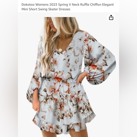 dokotoo Dresses & Skirts - Women’s V Neck short swing dress. Size: Large. New without tags